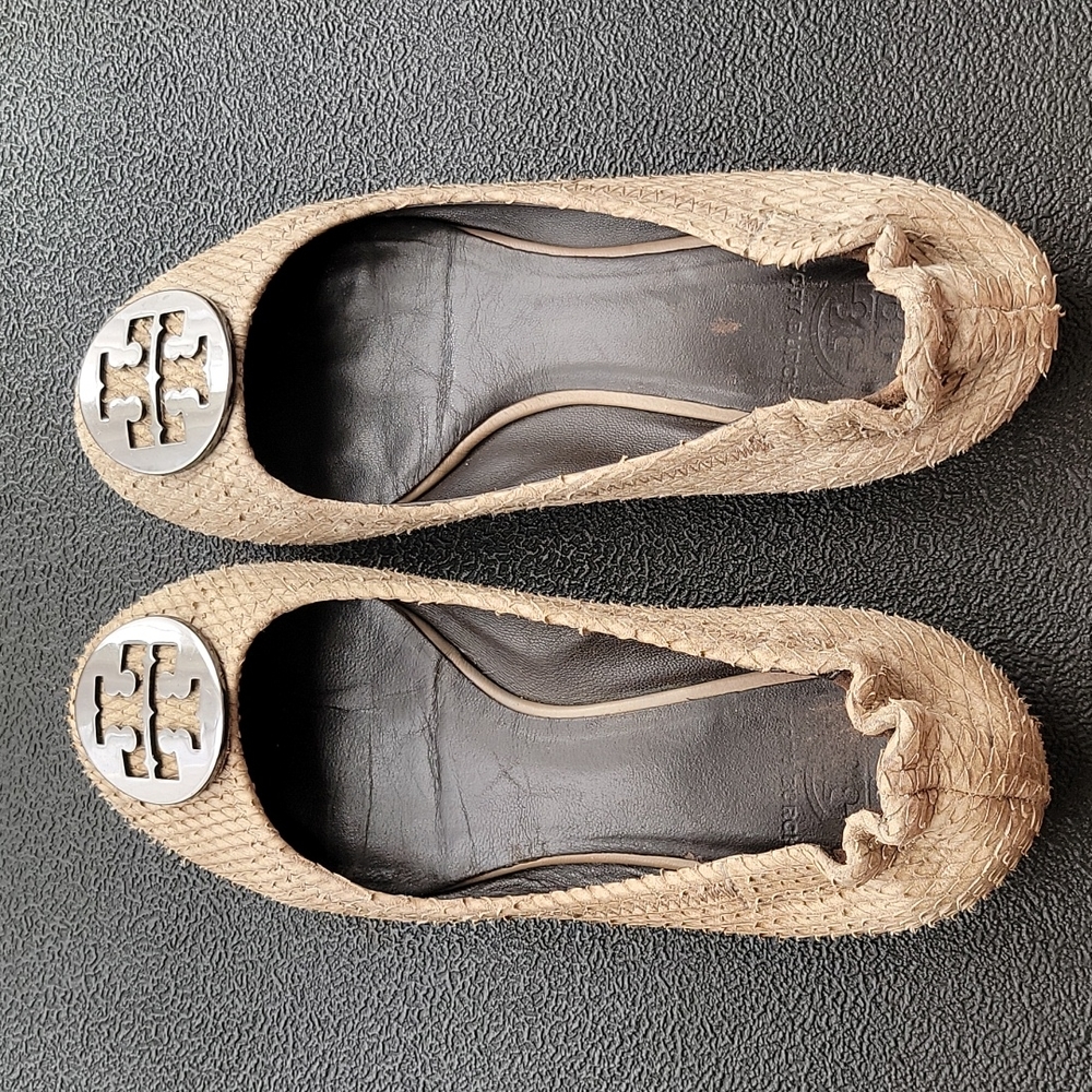 Tory burch snakeskin flats